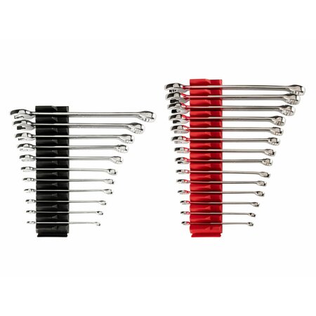 TEKTON Combination Wrench Set w/Modular Slotted Organizer, 25-Piece 1/4 - 3/4 in., 6 - 19 mm WCB95301